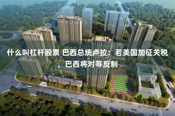 什么叫杠杆股票 巴西总统卢拉：若美国加征关税，巴西将对等反制