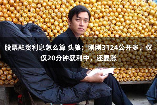股票融资利息怎么算 头狼：刚刚3124公开多，仅仅20分钟获利中，还要涨