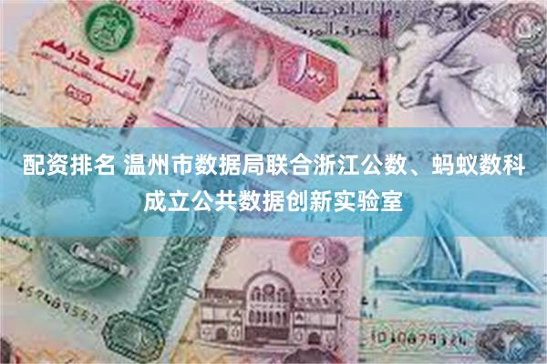 配资排名 温州市数据局联合浙江公数、蚂蚁数科成立公共数据创新实验室