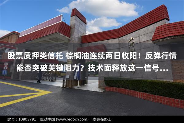 股票质押类信托 棕榈油连续两日收阳！反弹行情能否突破关键阻力？技术面释放这一信号…