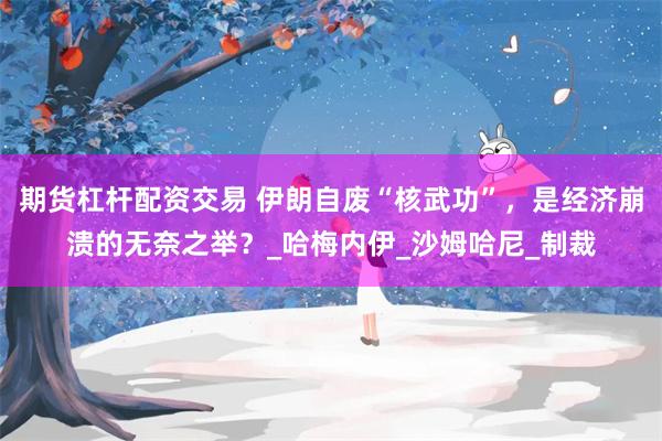 期货杠杆配资交易 伊朗自废“核武功”，是经济崩溃的无奈之举？_哈梅内伊_沙姆哈尼_制裁