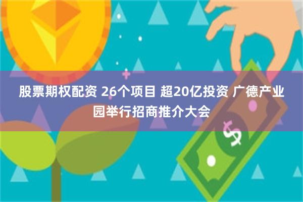 股票期权配资 26个项目 超20亿投资 广德产业园举行招商推介大会